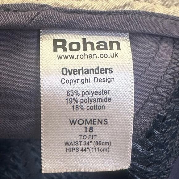 Rohan UK Women 18 Overlander Walking Hiking Trail Sun Protection Trouser Pants - Picture 8 of 11